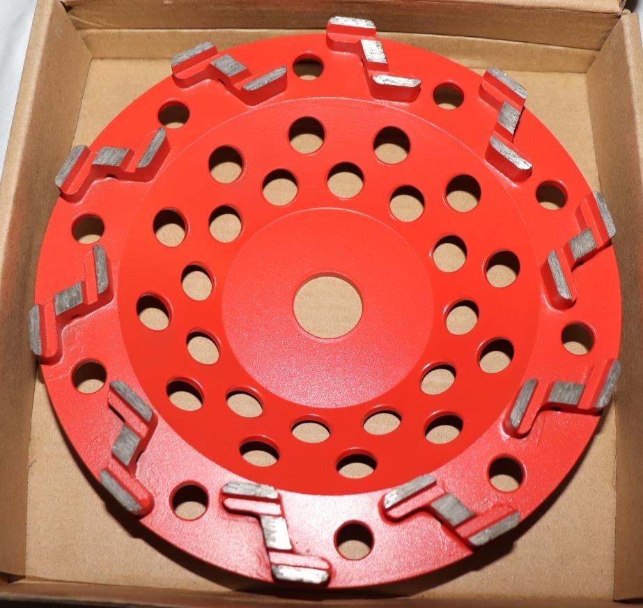 7" Z Cut Cup Wheel 10 Segment 30/40 Grit, Dynamic Diamond Tooling CW7C10