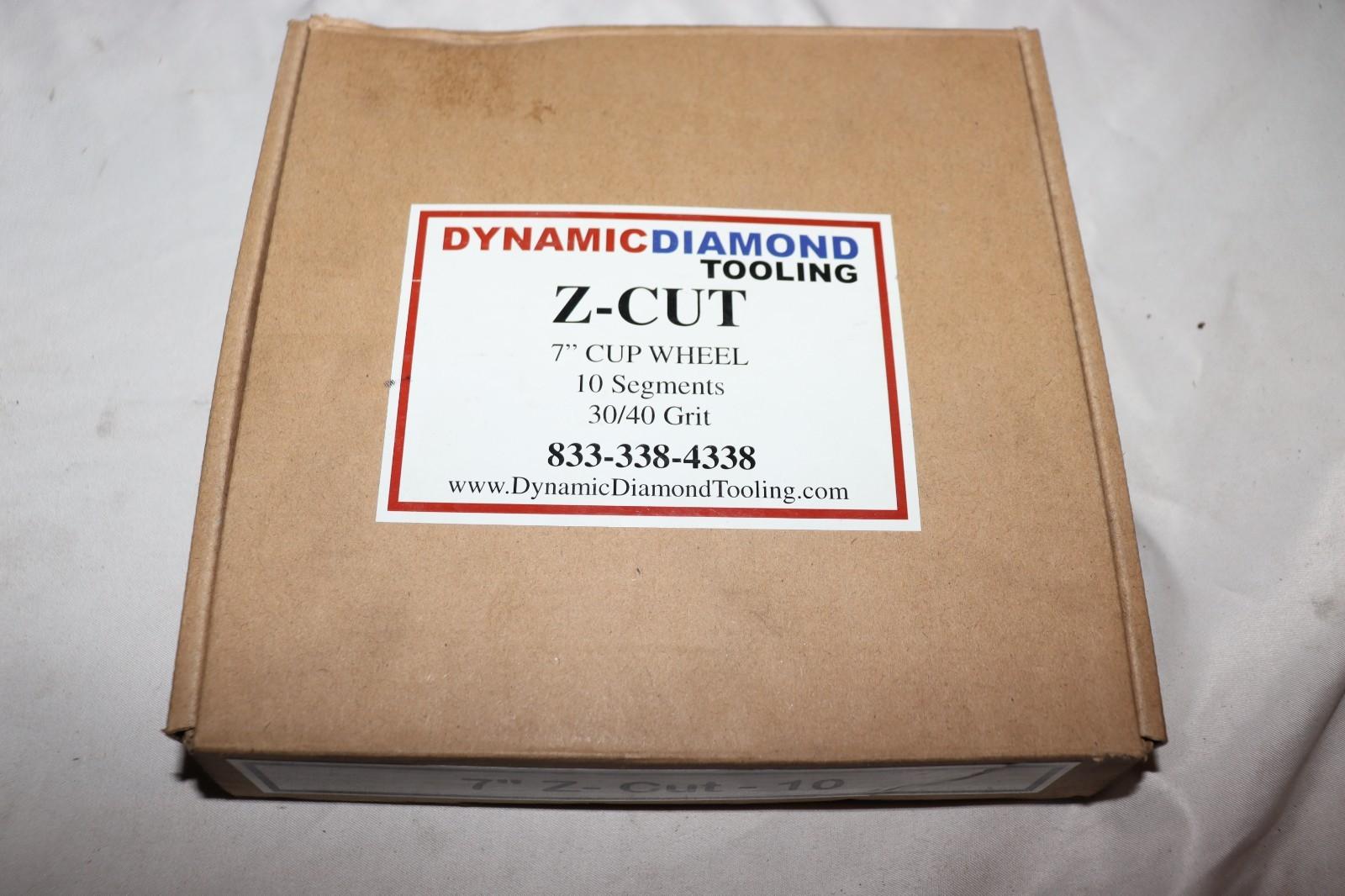 7" Z Cut Cup Wheel 10 Segment 30/40 Grit, Dynamic Diamond Tooling CW7C10