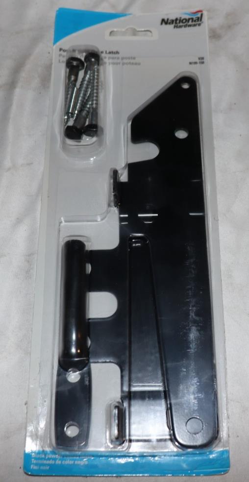 National Hardware N199-158 Black Post Mount Steel Gate Latch Black New