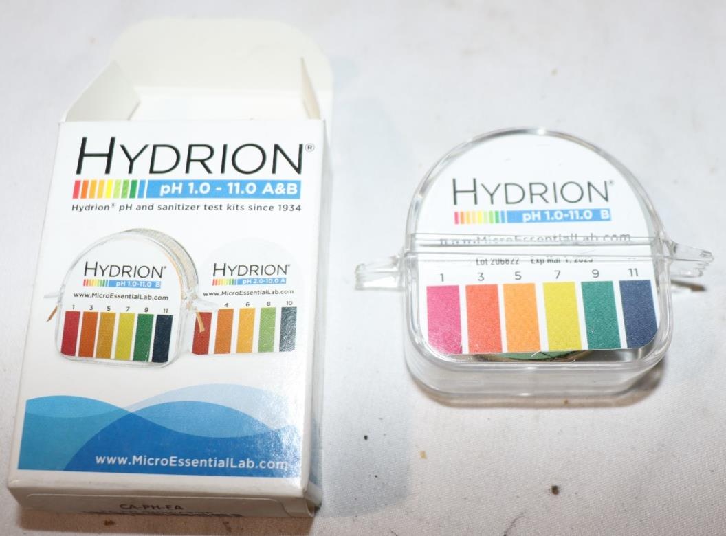 HYDRION pH Indicator A & B, pH 1 - 11 (2.0 PH Increments), #150