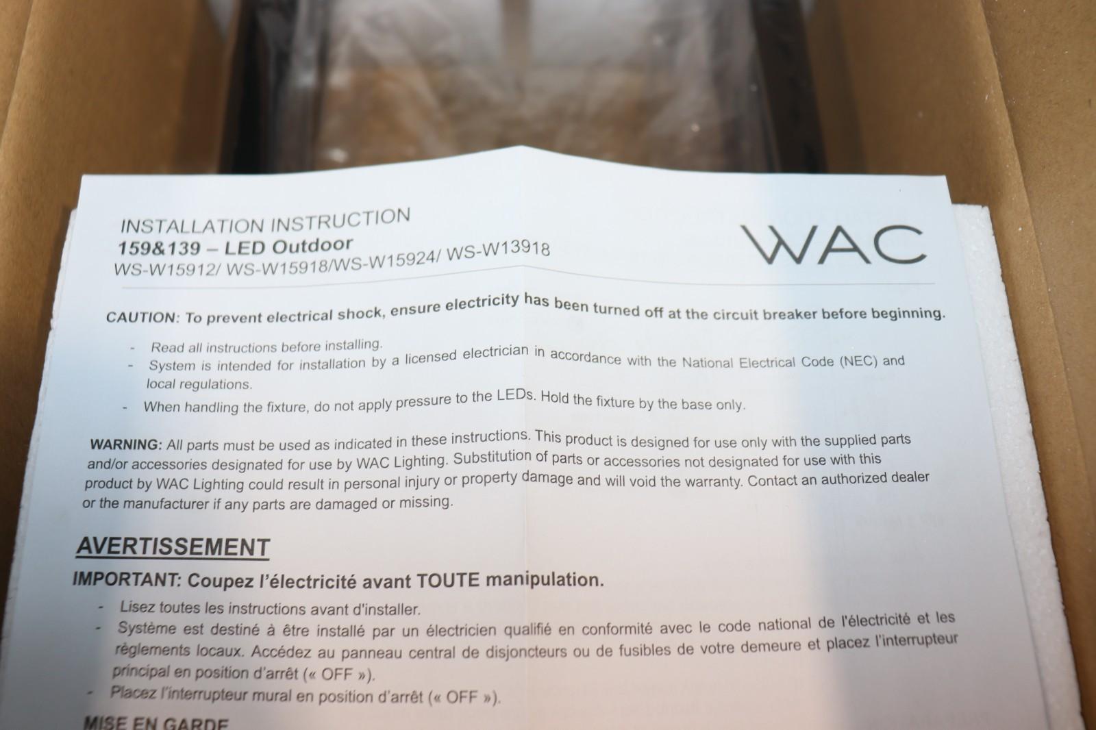 WAC Archetype 16W 1-Light 24 in. Outdoor Wall Sconce in Black, WS-W15924-BK