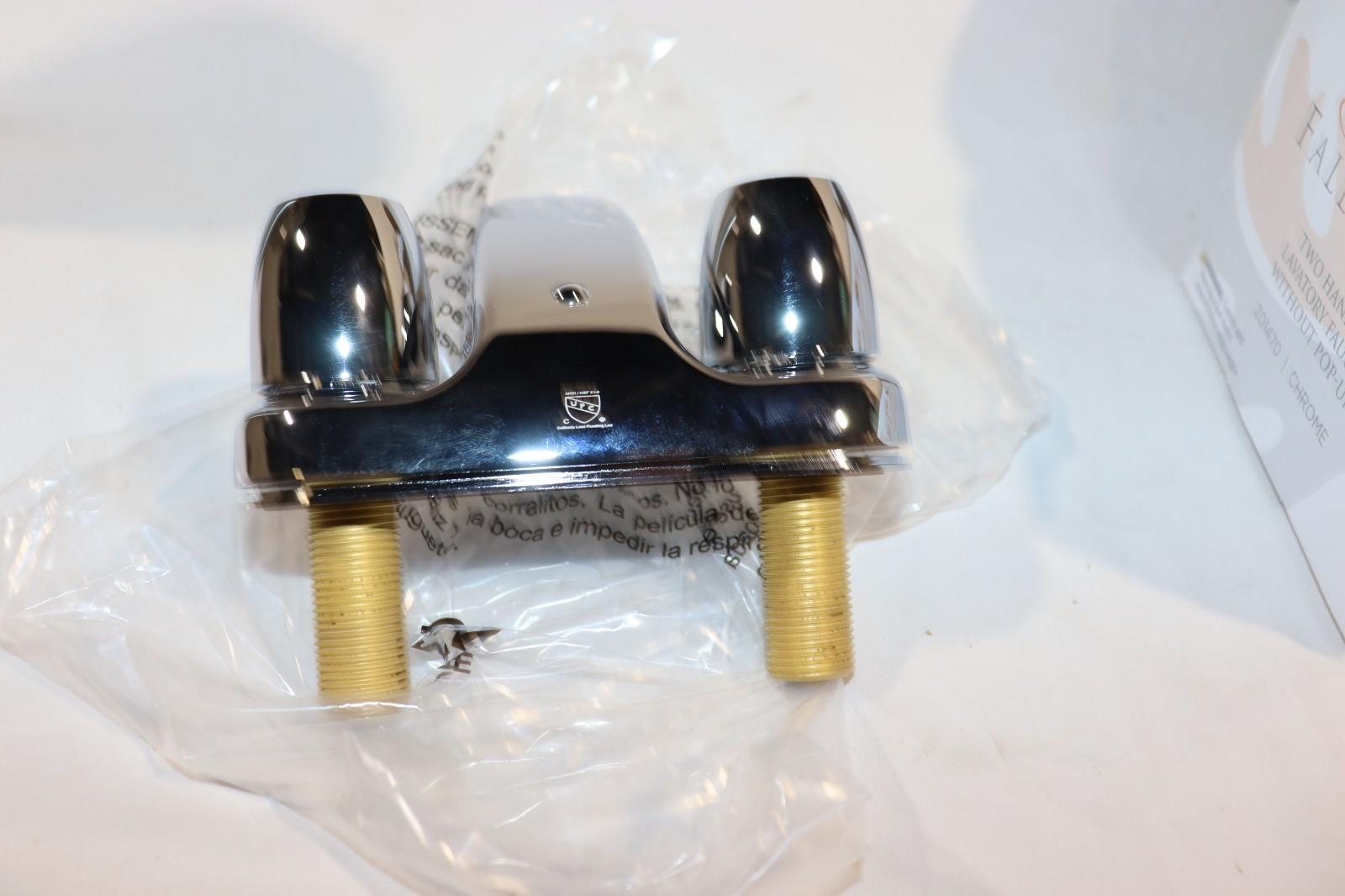 FALLCREEK TWO HANDLE LAVATORY FAUCET WITHOUT POP-UP - CHROME 201470, New