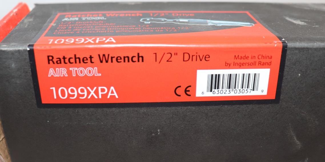 Ingersoll Rand 1099XPA Air Ratchet. 1/2" Drive, 250RPM, 76 ft/lb, 90PSIG, 6.2BAR