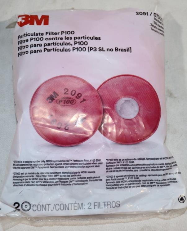 3M 2091 P100 Replacement Particulate Filters Respirator Protection USA MADE