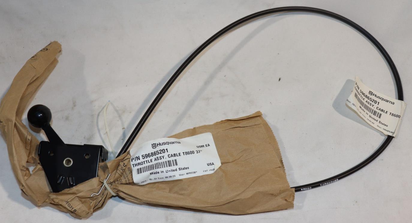 Genuine Husqvarna 596865201 Throttle Control Cable (OEM), 37 Inch, T8600