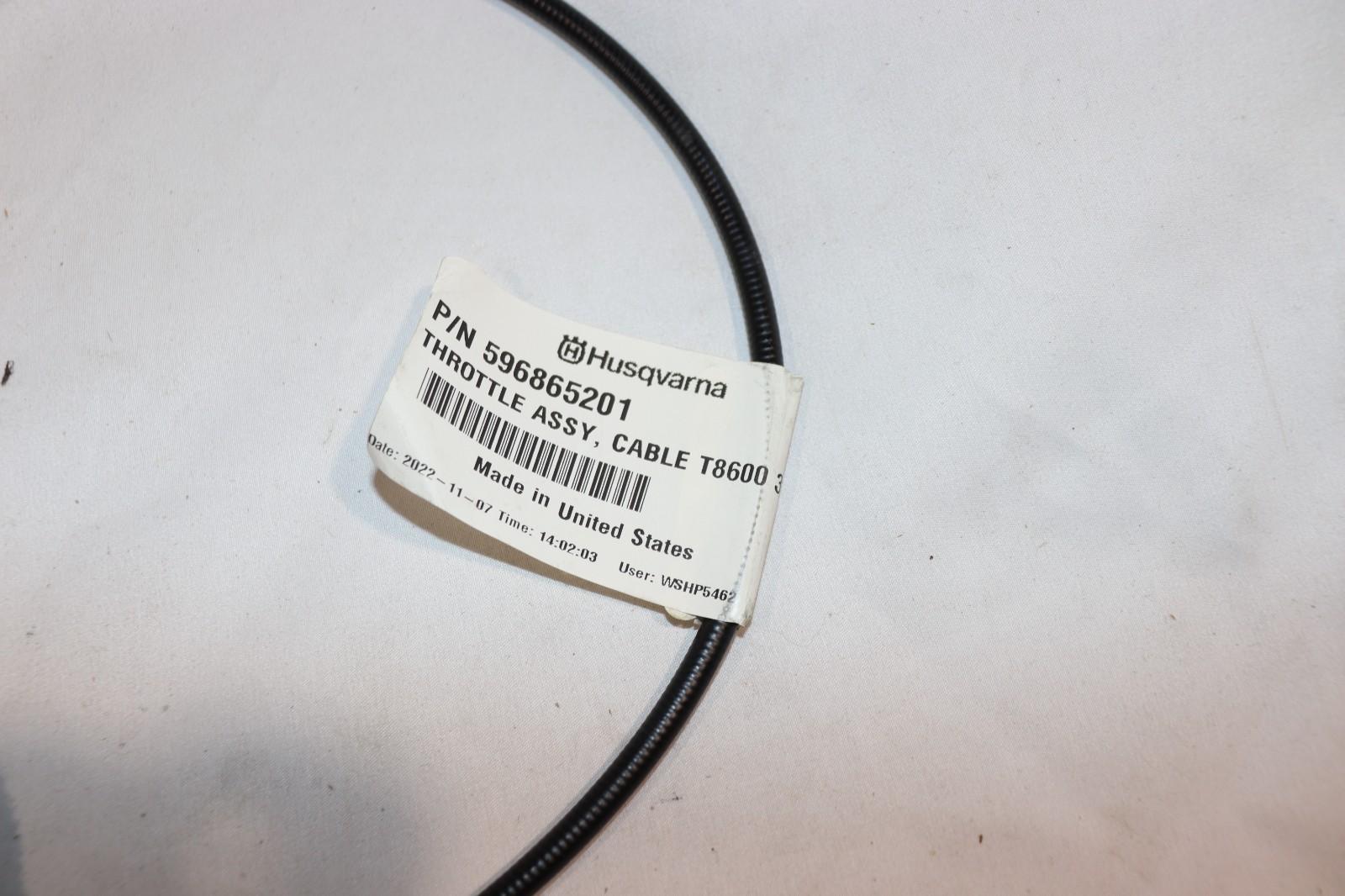 Genuine Husqvarna 596865201 Throttle Control Cable (OEM), 37 Inch, T8600