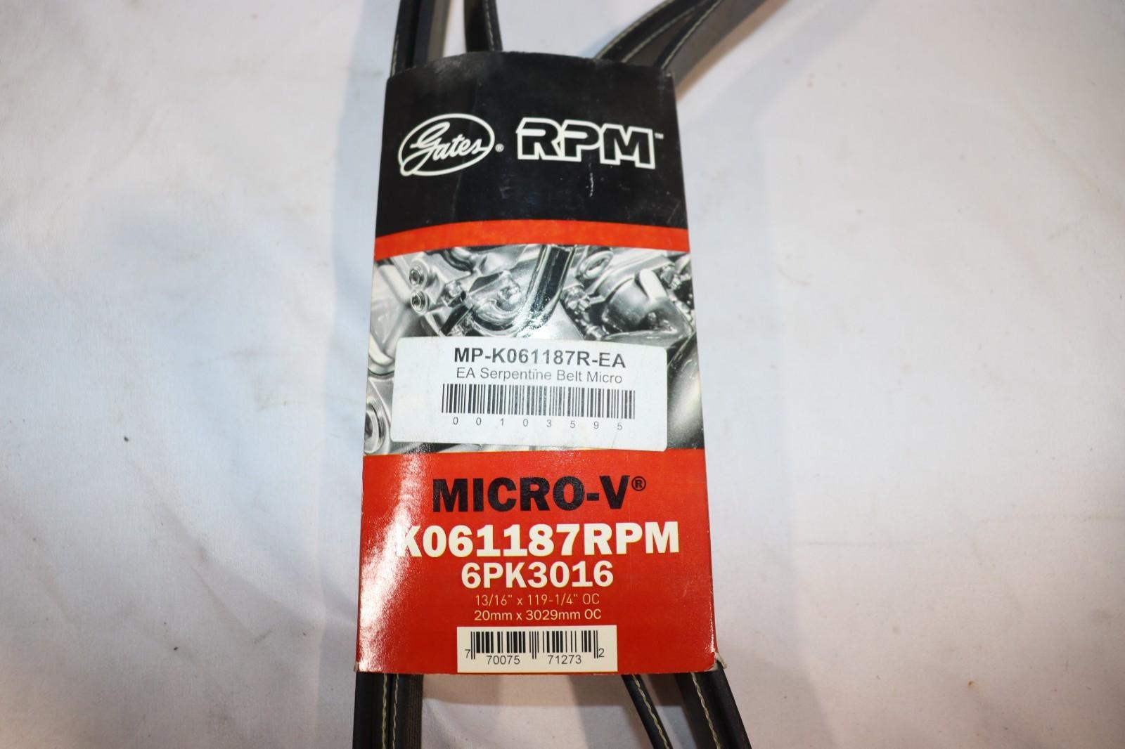 Gates RPM K061187RPM Micro-V Serpentine Belt