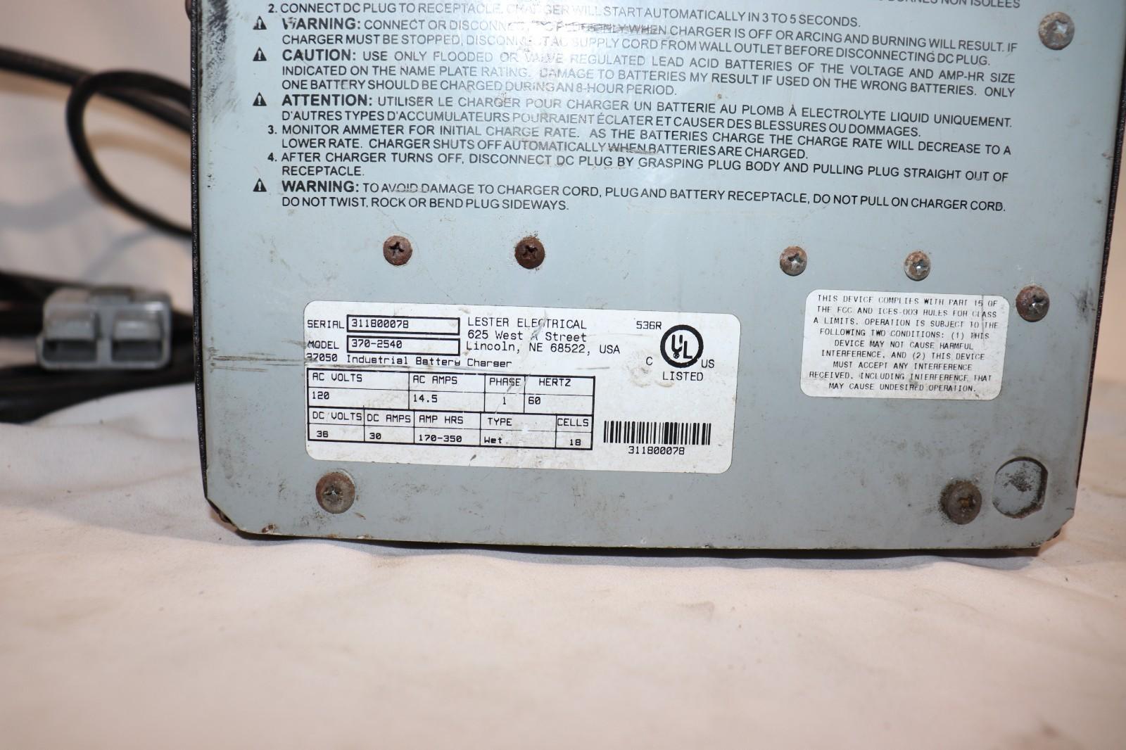 Lester Electronics 370-2540 E-Series SCR Charger 36 V, 30 DCA, SY SB50 Grey SCR