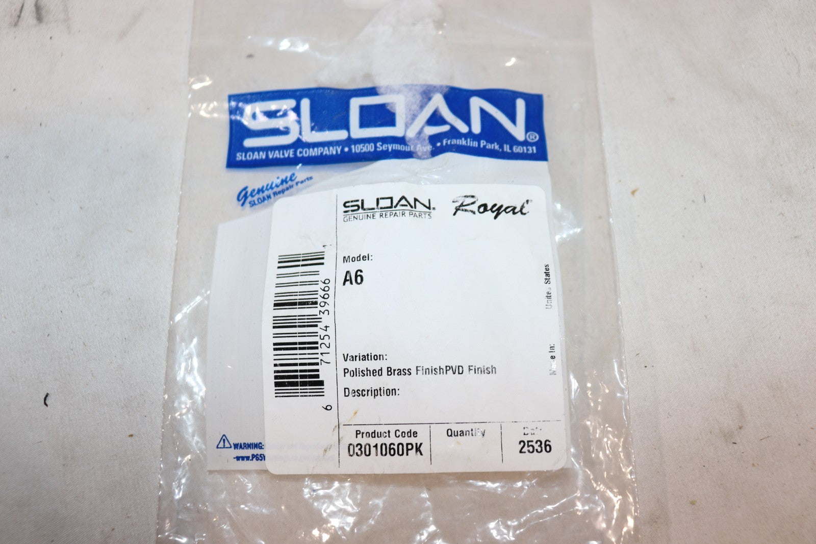 SLOAN A6 Handle Coupling, 0301060PK, Genuine