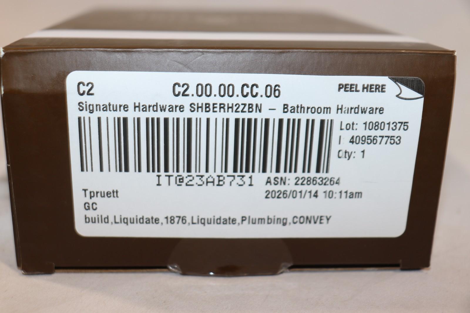 Signature Hardware SHBERH2ZBN Beasley Robe Hook, Brushed Nickel