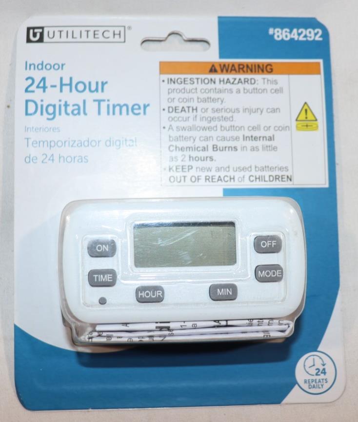 Utilitech 24-Hour Digital Timer #864292, NIB