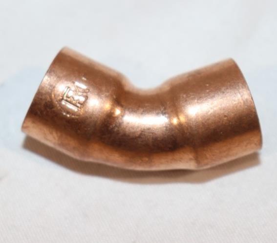 5 Pack - 3/8" ID 0.8mm Thick Elbow Copper Fitting 45 Degree Pure Copper Pipe