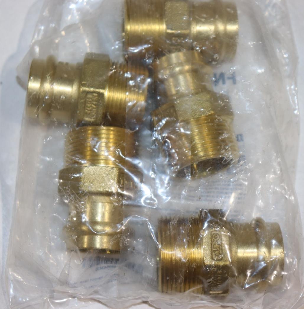 5 PACK - FNW5V0076GH 1" X 1-1/4" Copper Press x MPT Brass Adapter, FNW