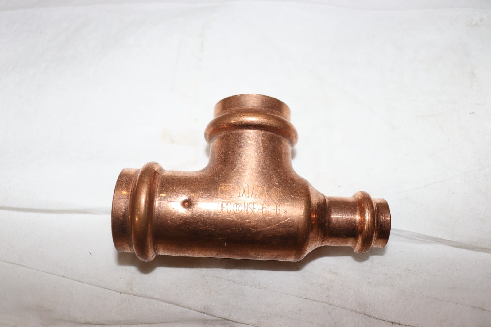 1" X 1" X 1/2" NSF Press Copper Reducing T 2 Pieces
