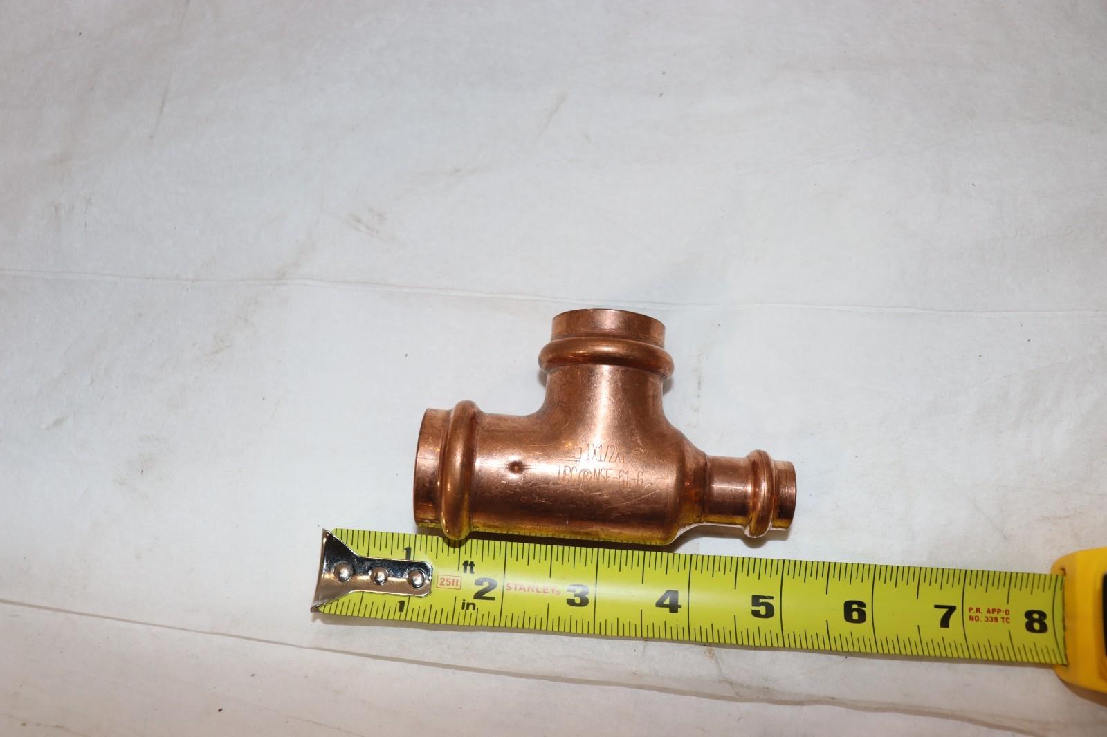 1" X 1" X 1/2" NSF Press Copper Reducing T 2 Pieces