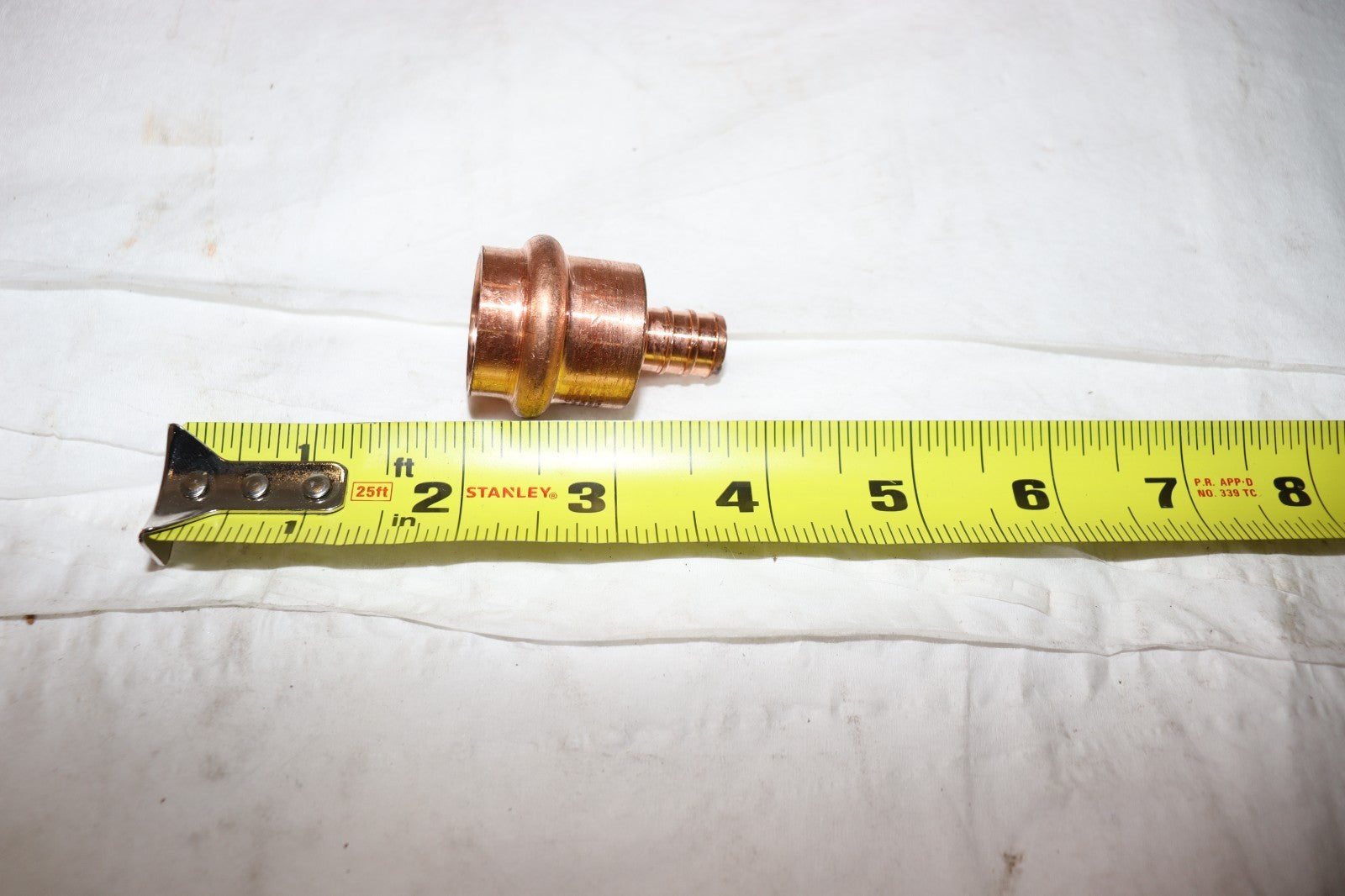 1 INCH COPPER TO 1/4 HOSE PRESS ON REDUCER FITTING