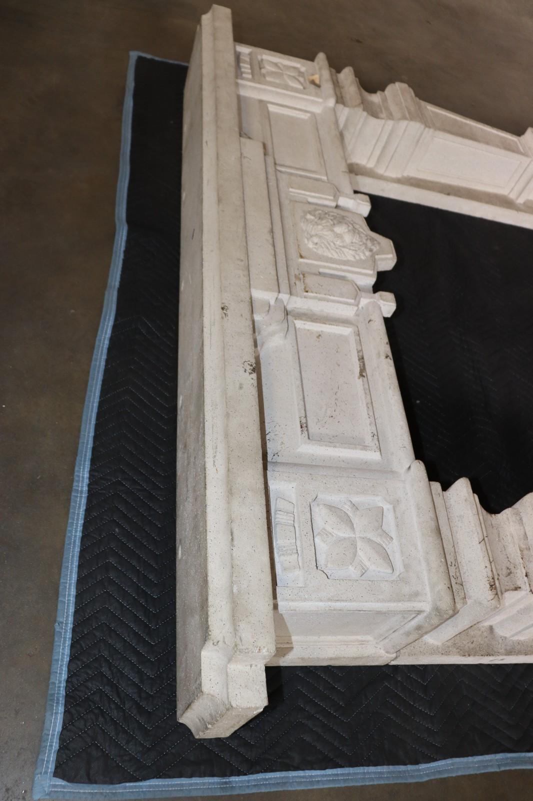 Fireplace Mantel (mantle) Surround Shelf Cast Stone Non-combustible, Off White