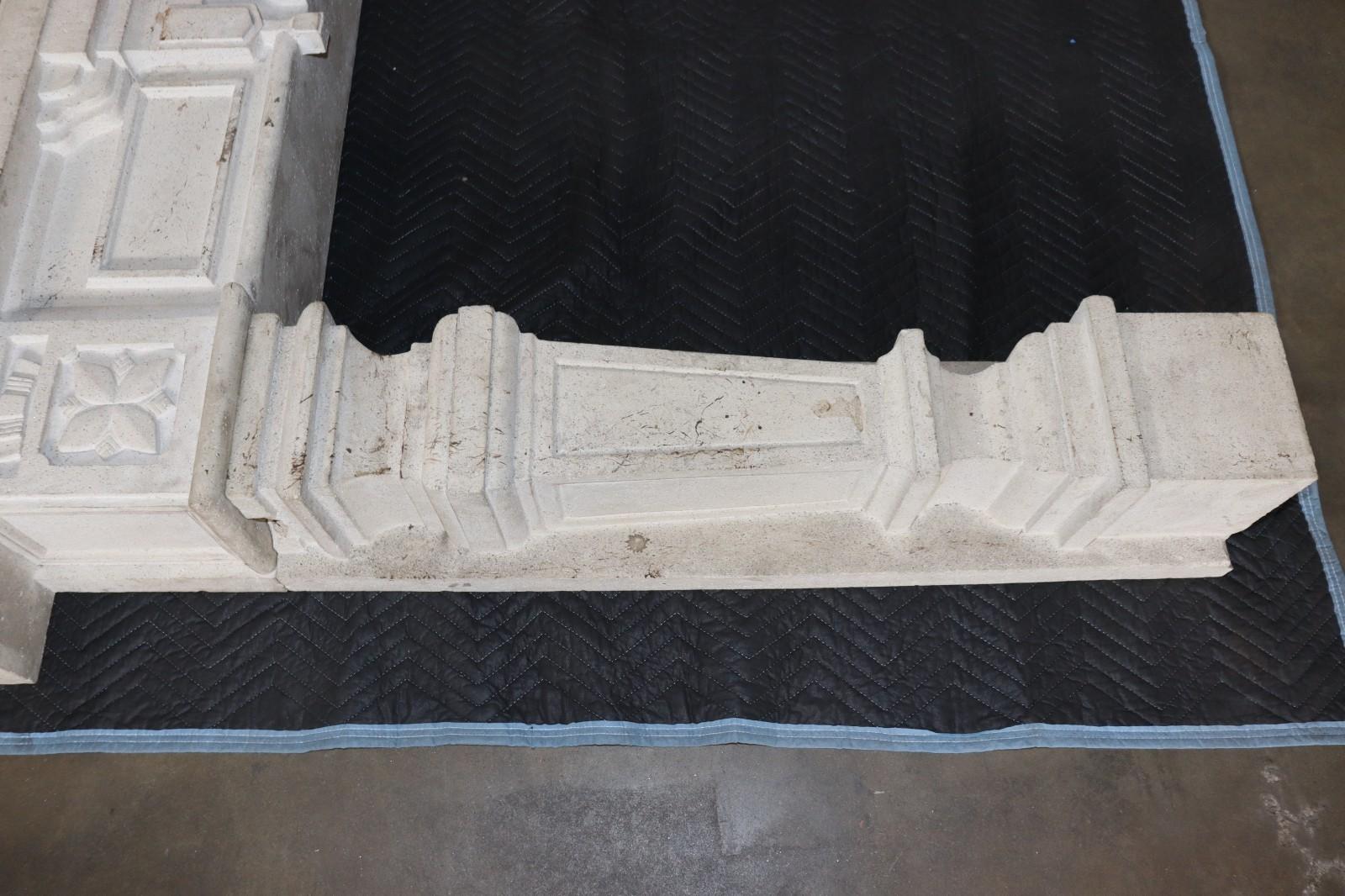 Fireplace Mantel (mantle) Surround Shelf Cast Stone Non-combustible, Off White