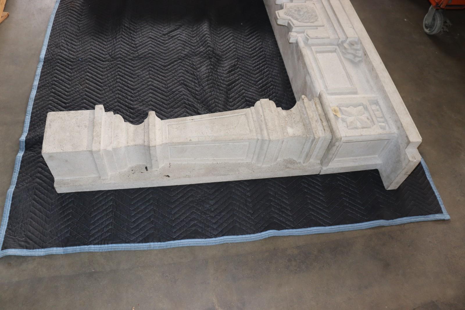 Fireplace Mantel (mantle) Surround Shelf Cast Stone Non-combustible, Off White