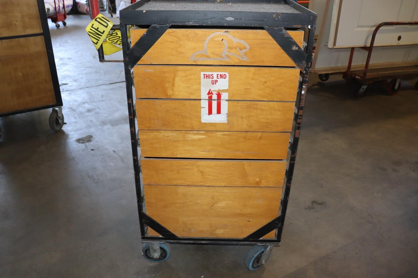 Large Grip Cart, 6 Drawer, w/ Casters, Locking, Wood Drawers, Steel Frame