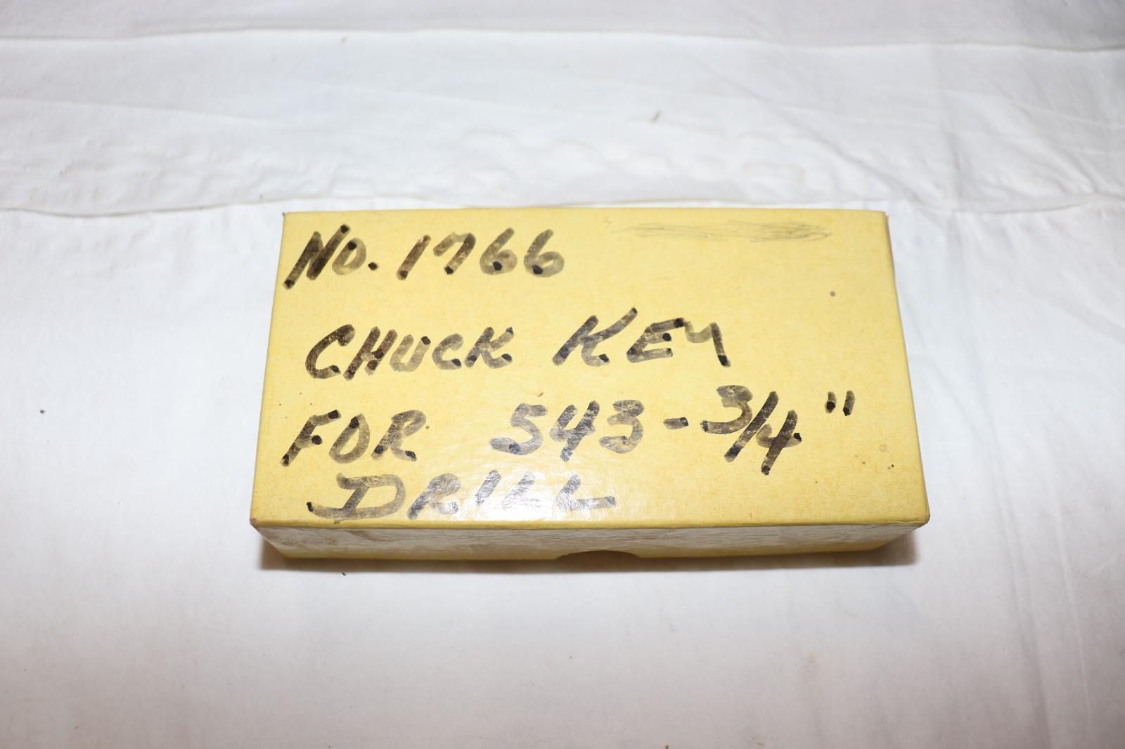 JACOBS #1766 Drill Chuck Key for 543, 3/4" Drill, NOS