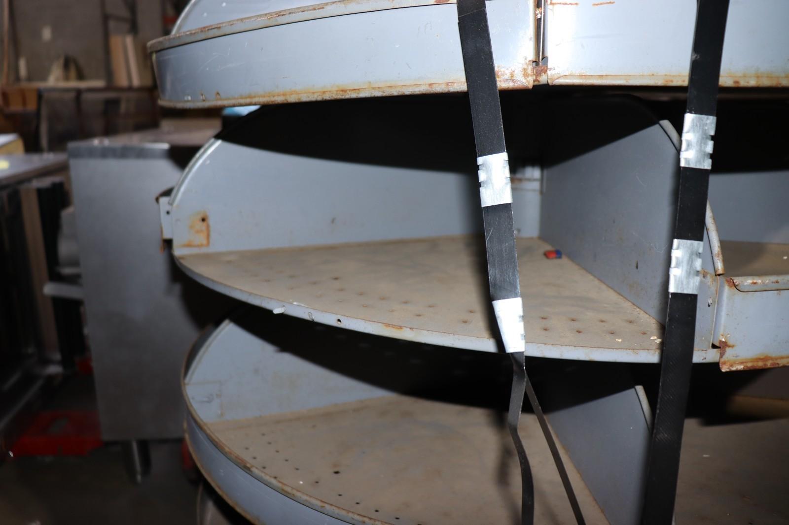 Industrial Revolving Parts Bin Metal Counter Display Rack Organizer, 65"H x 35"
