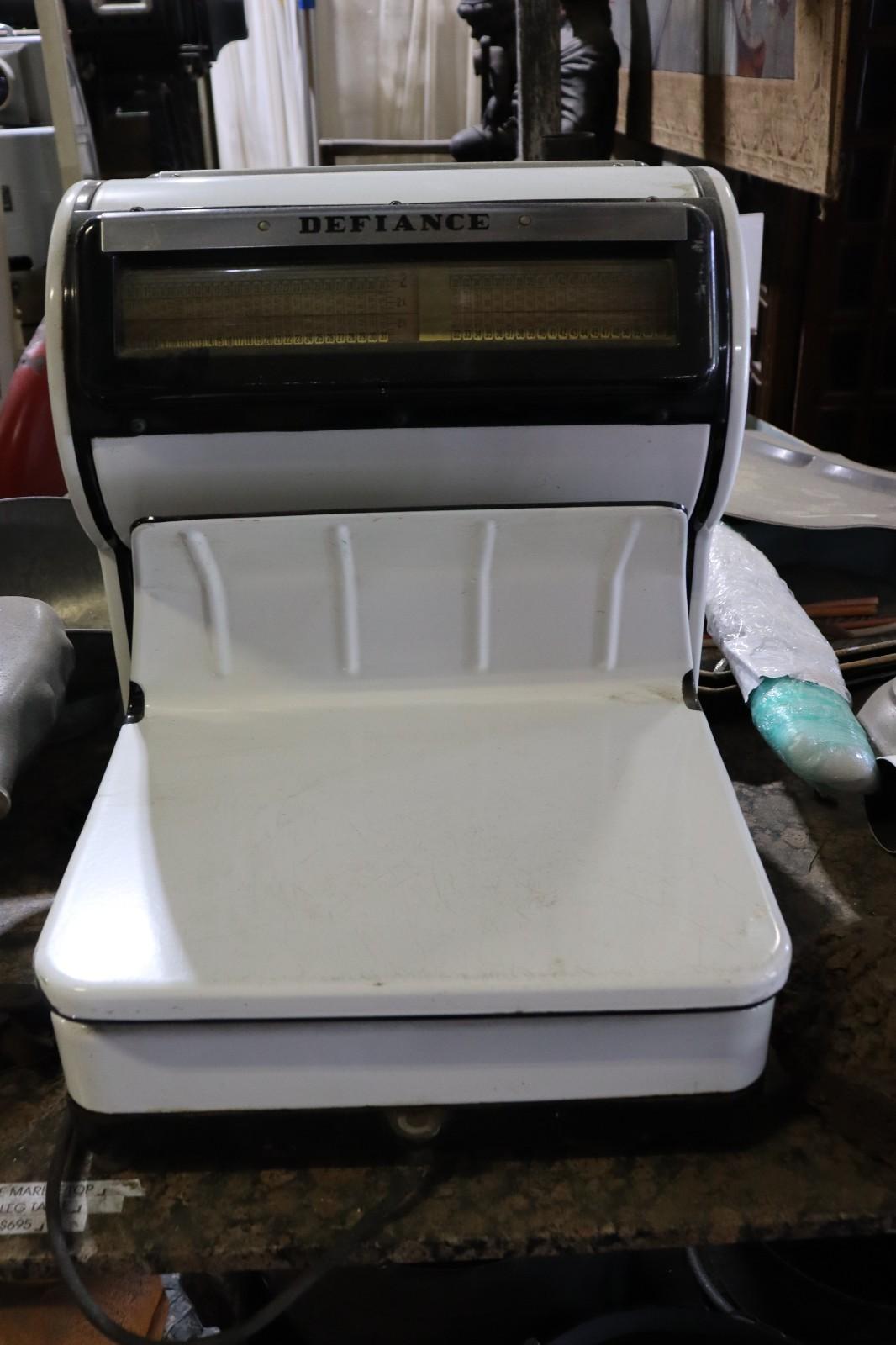 Vintage Toledo Defiance Enameled Steel Butcher's Meat / Grocery Scale, Clean