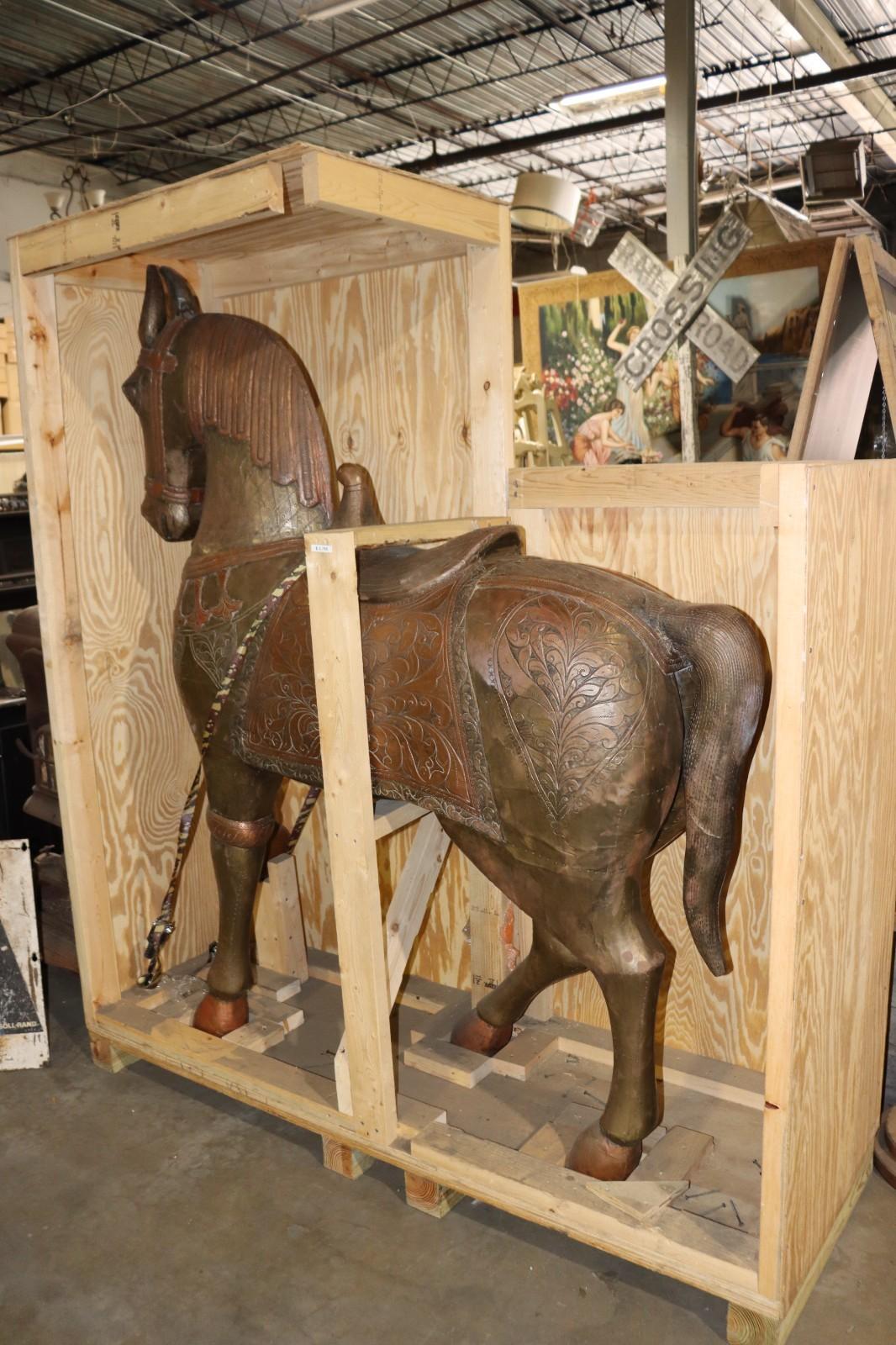 Life Size Bronze Sheeted Ornant Horse, Beautiful, Film Decor