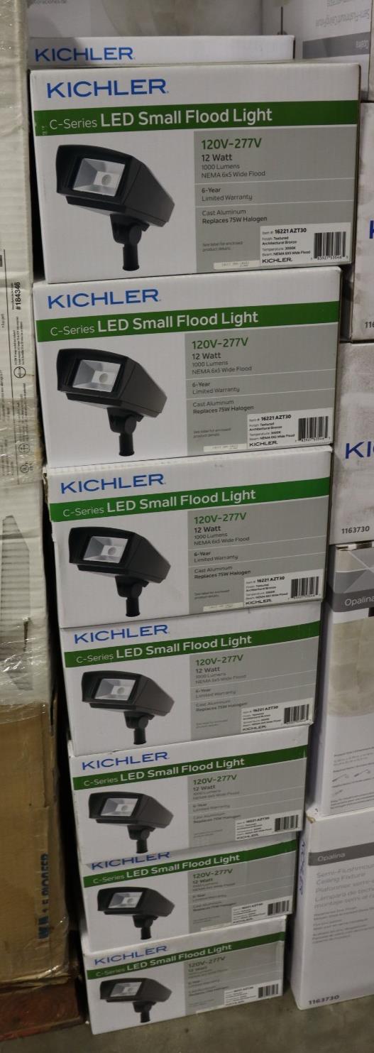 lot of 10 - KICHLER 16221 AZT30 C-SERIES COMMERCIAL OUTDOOR FLOODLIGHT, BRONZE