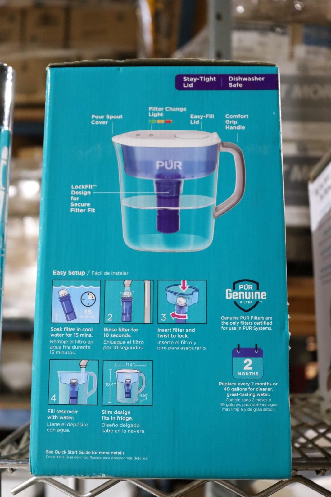 PUR Plus 11-Cup Water Filtration Pitcher LED Light Filters Lead, NOB