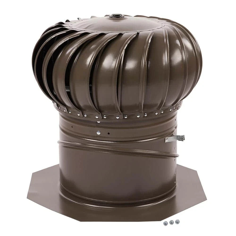 Weathered Wood Durable Galvanized Internally 12in Braced Roof Turbine Vent Steel