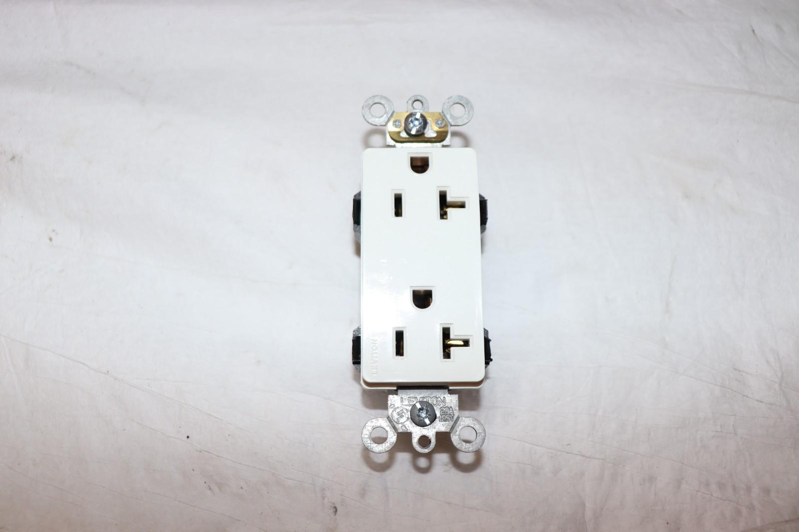 Leviton M1636-W Decora Plus Duplex Receptacle 20A 125V Industrial Grade White