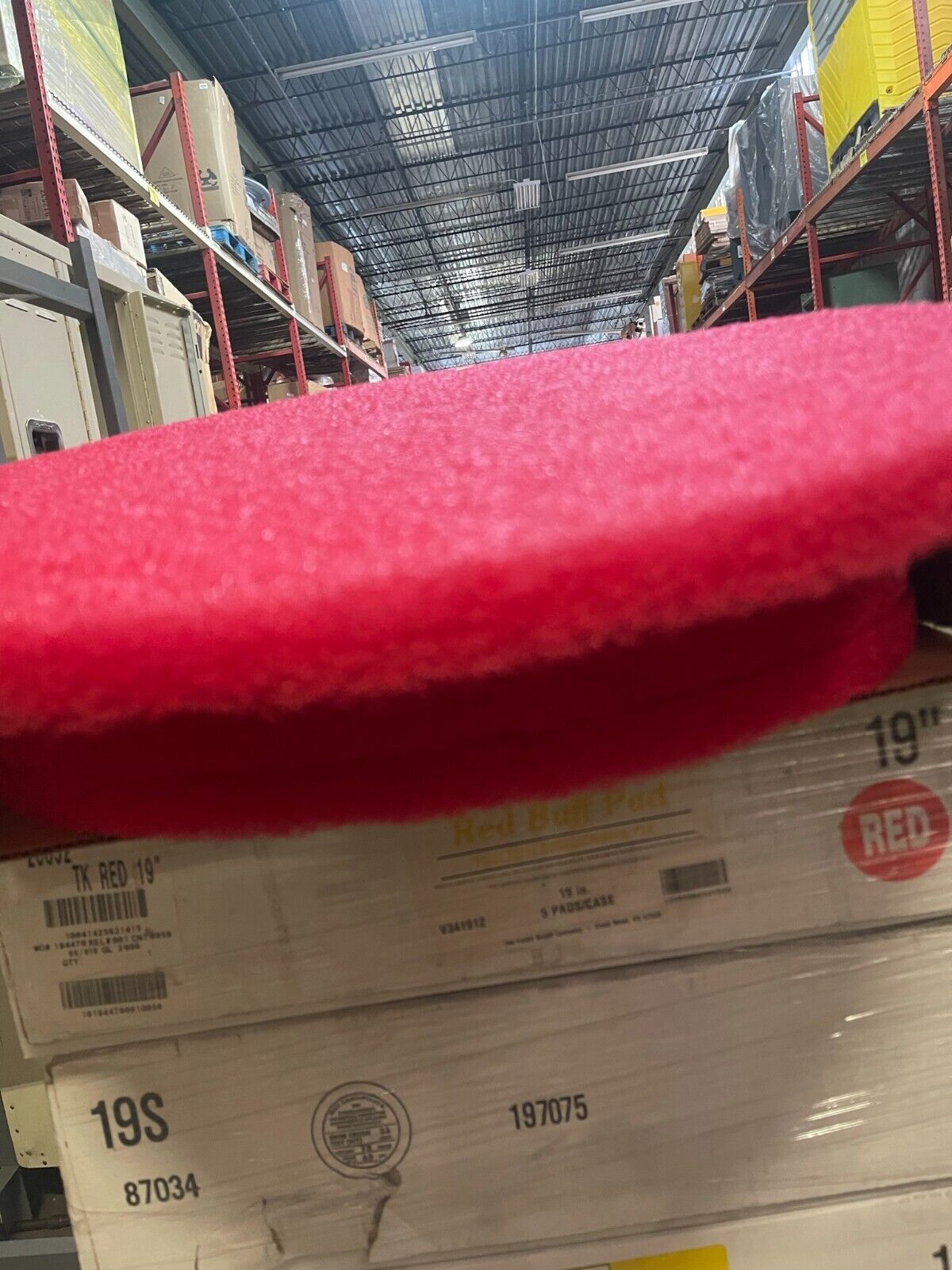 19" Red Floor Spray Buffing/Cleaning Pad - 5 PACK - Northside Material Brokers