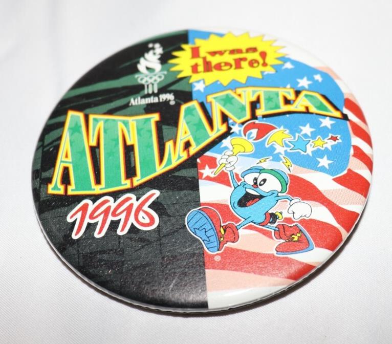1996 Atlanta Olympics Pin Izzy Torch I Was There Vintage, NEW - Northside Material Brokers