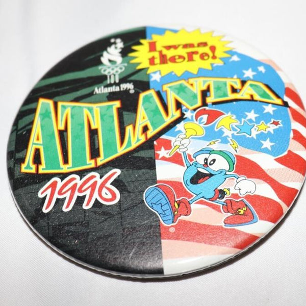 1996 Atlanta Olympics Pin Izzy Torch I Was There Vintage, NEW