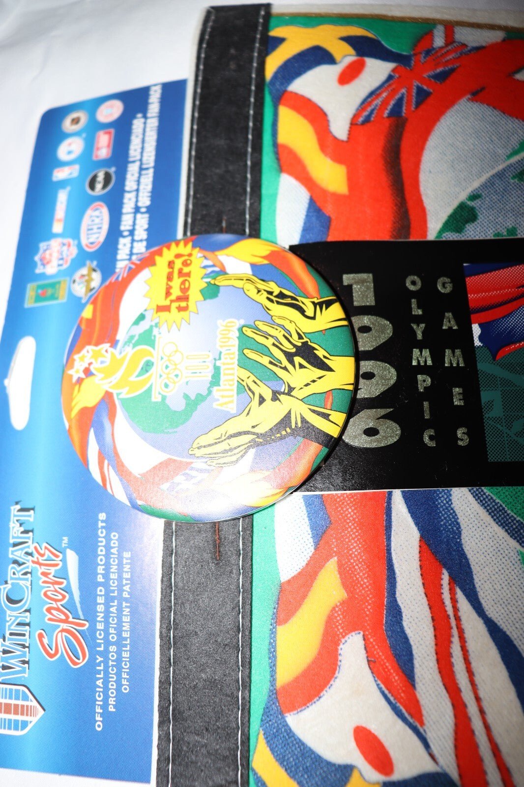1996 Atlanta Summer Olympics Pennant Bumper Sticker, Pin Button, New - Northside Material Brokers