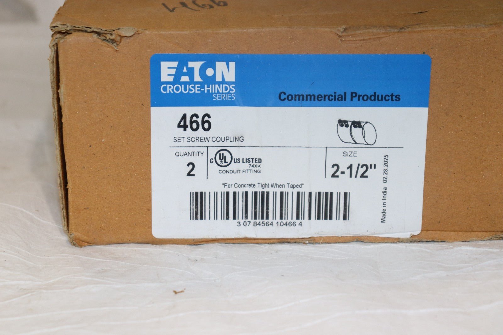 2 Pack - Eaton Crouse-Hinds Series 466 Set Screw Type Coupling 2 1/2” - Northside Material Brokers
