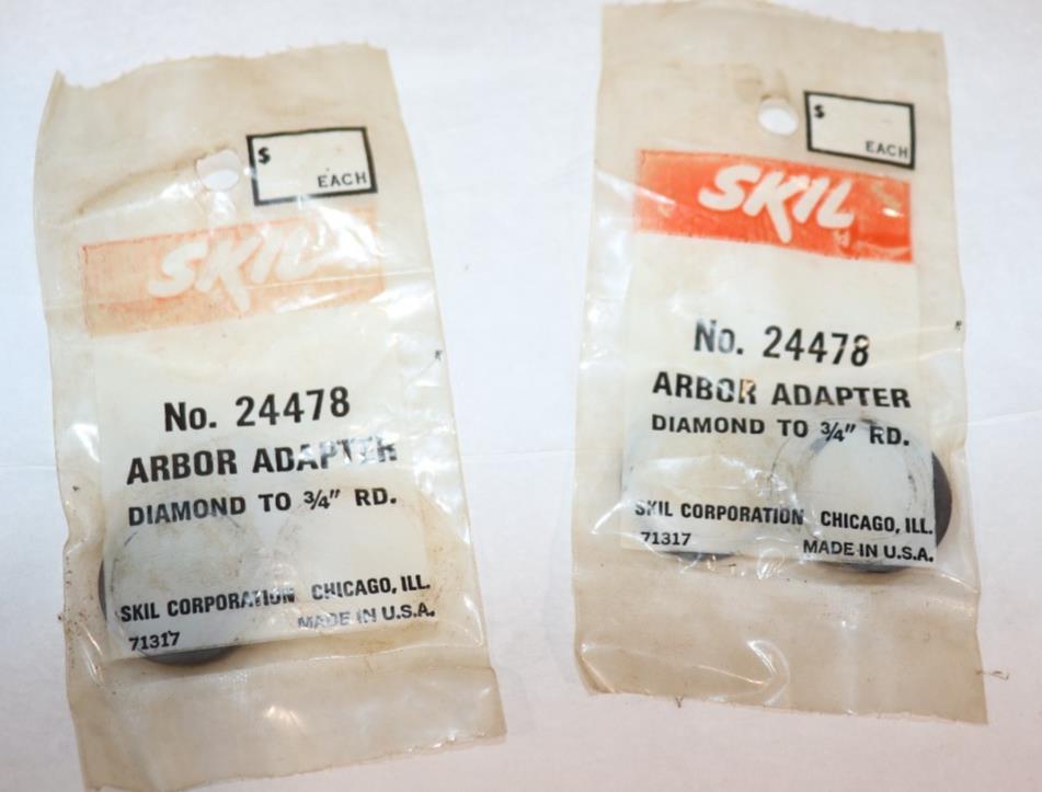 2 PACK - NOS Skil 24478 (71317) Arbor Adaptor Diamond to 3/4" - Northside Material Brokers