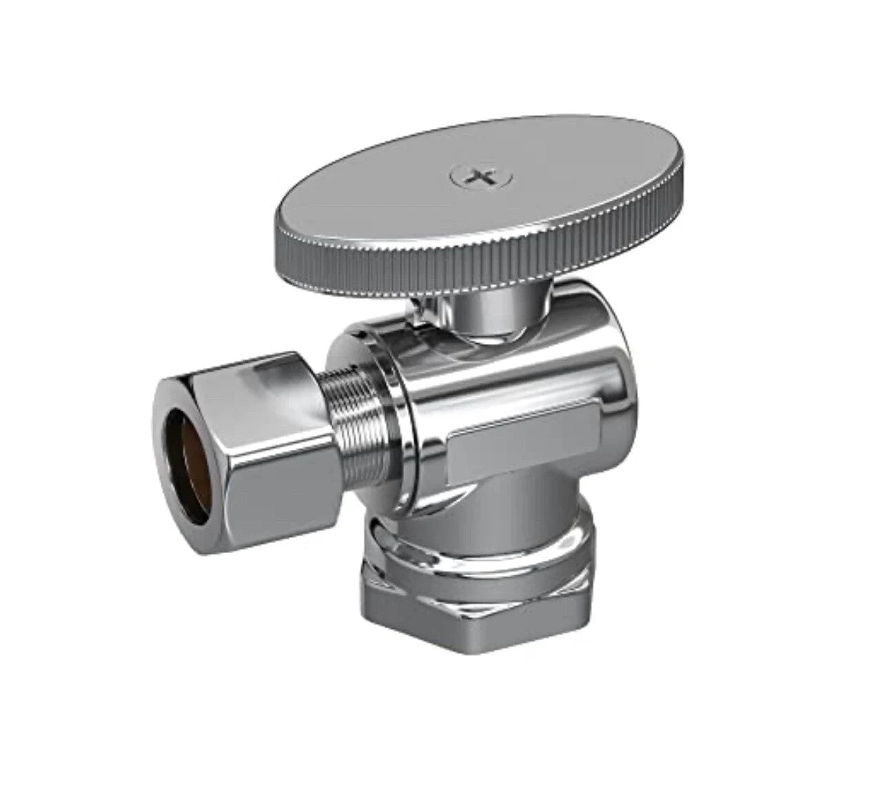 2 Pack - ProFlo PFXQAT32C 1/2” X 3/8” Quarter Turn Angle Valve, Chrome - Northside Material Brokers