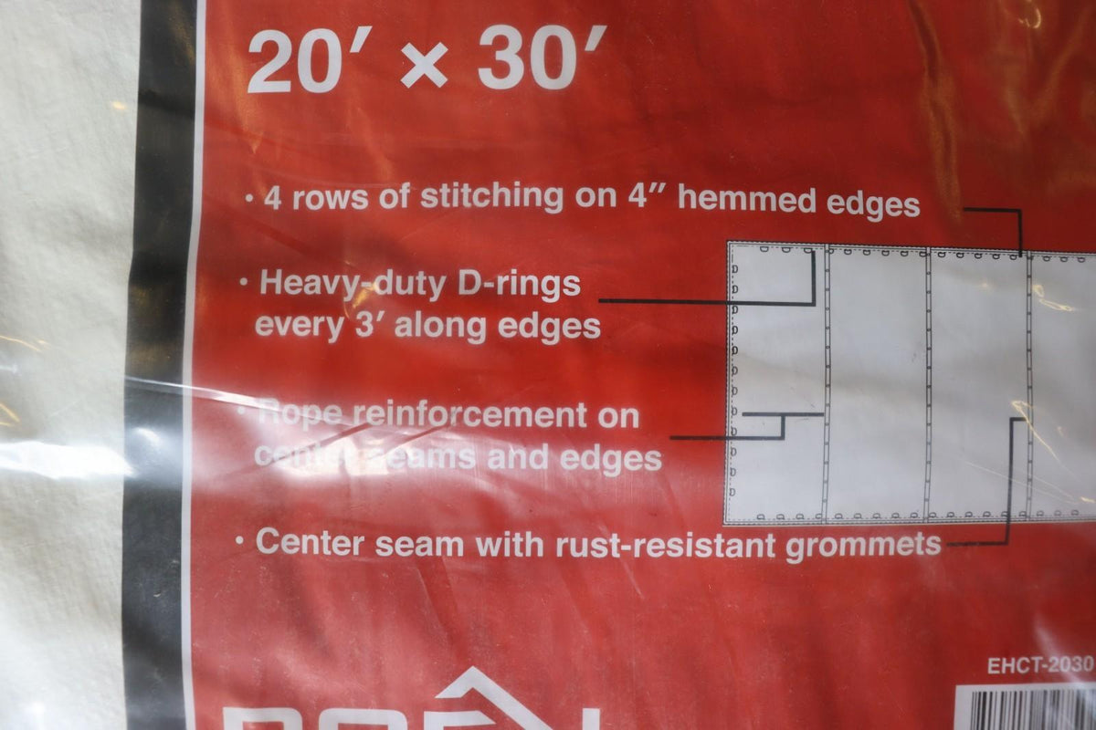 20' X 30' Fire Retardant Extreme Heavy Duty White Tarp 14 MIL - Northside Material Brokers