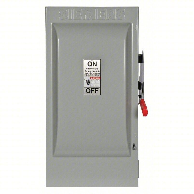 200 Amp 2 Pole 240 Volt Siemens HF224N Fusible Safety Switch Heavy Duty Nema 1 - Northside Material Brokers