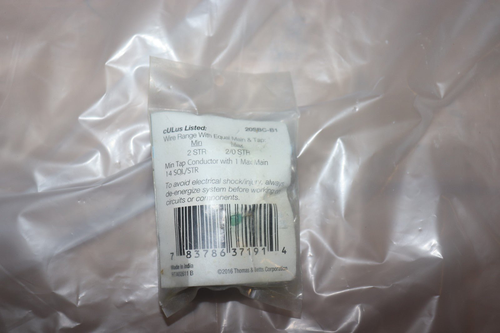 20SBC-B1 Thomas&Betts Blackburn Split-Bolt Connector 20SBC-B1-5 475510 - Northside Material Brokers