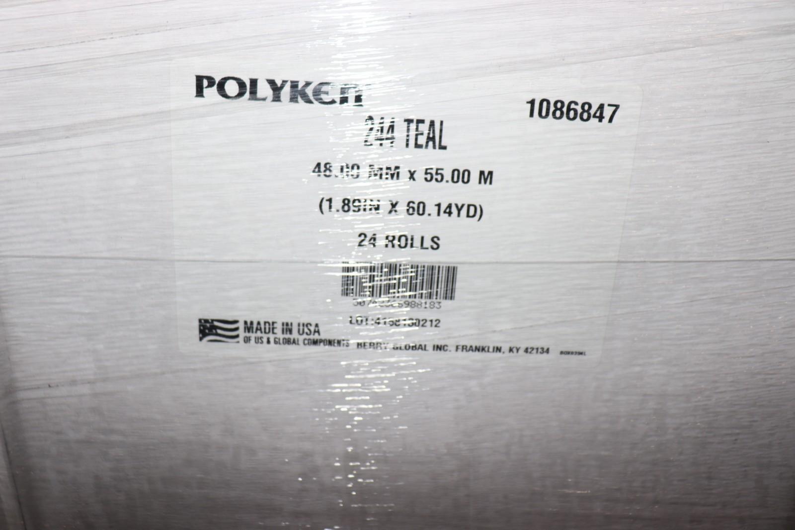 24 Rolls - Polyken 244 Tape Teal Duct Tape 2" X 60 Yards 11 Mils - Northside Material Brokers