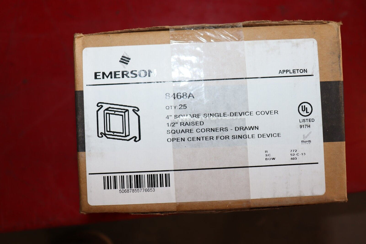25 PACK - EMERSON 8468A 4-IN SQUARE SWITCH RING, NEW - Northside Material Brokers