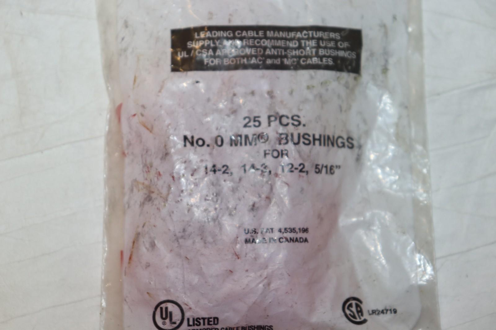 25 Pack - MM Plastics N0. 0 MM Bushings for 14-2, 14-3 and 12-2 5/16" - Northside Material Brokers