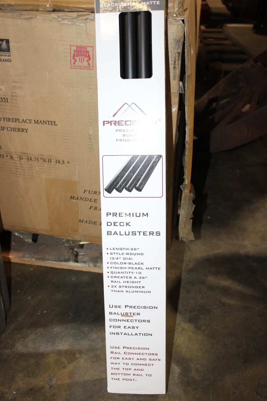 26 in. x 3/4 in. Black Pearl Matte Gal Steel Round Baluster - 90 PIECES!!! - Northside Material Brokers