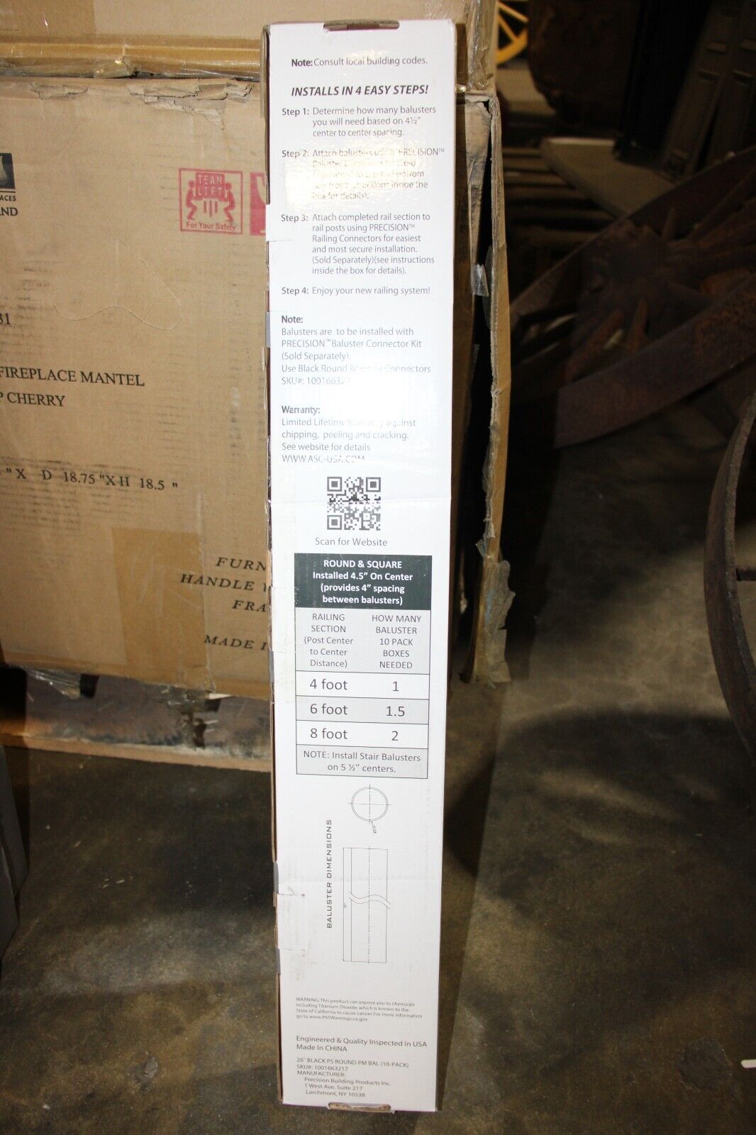26 in. x 3/4 in. Black Pearl Matte Gal Steel Round Baluster - 90 PIECES!!! - Northside Material Brokers