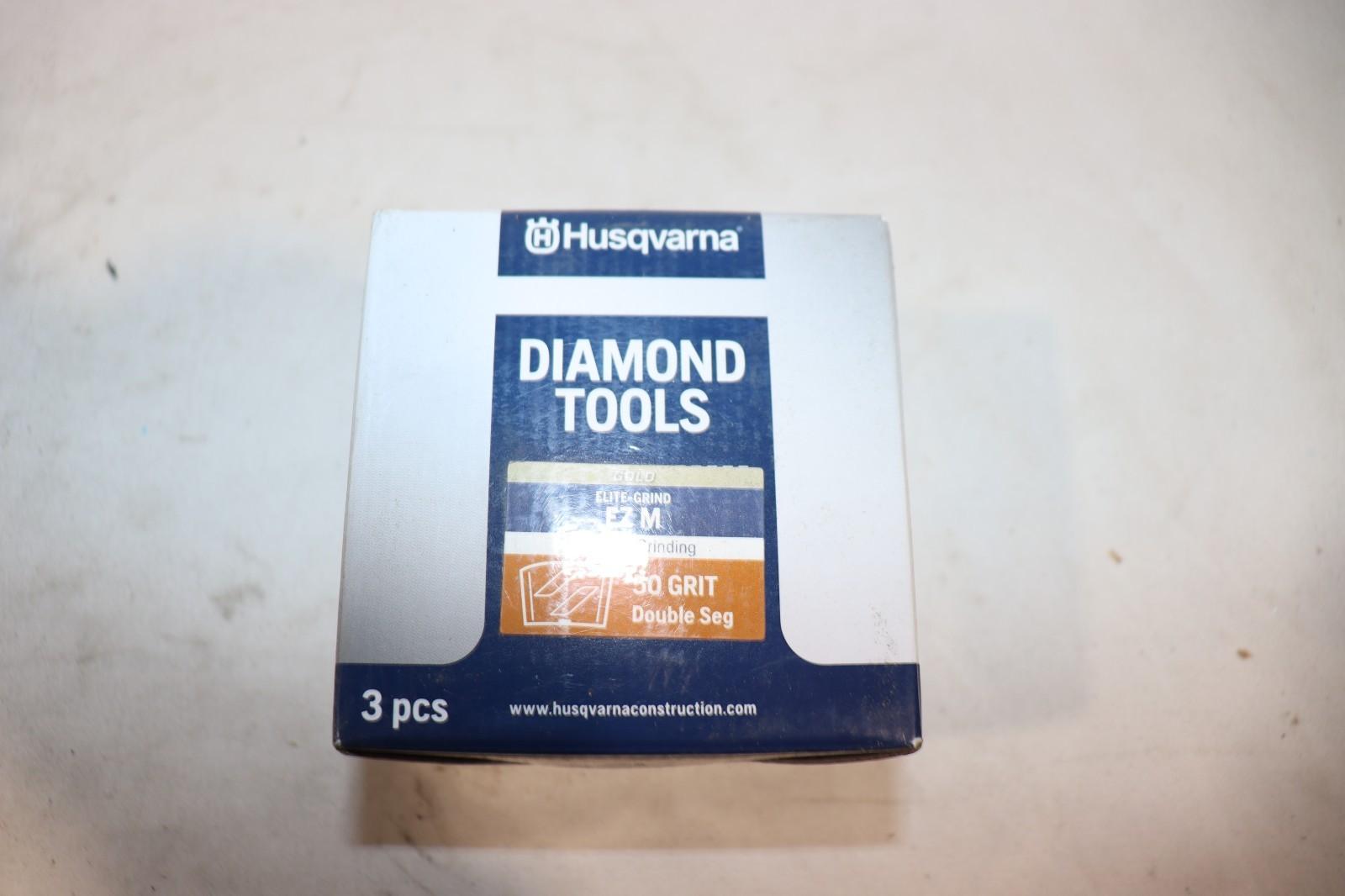 3 Pack - OEM Husqvarna Vari-Gaurd EZ-M 50 Grit Diamond Floor Grinding Blocks - Northside Material Brokers