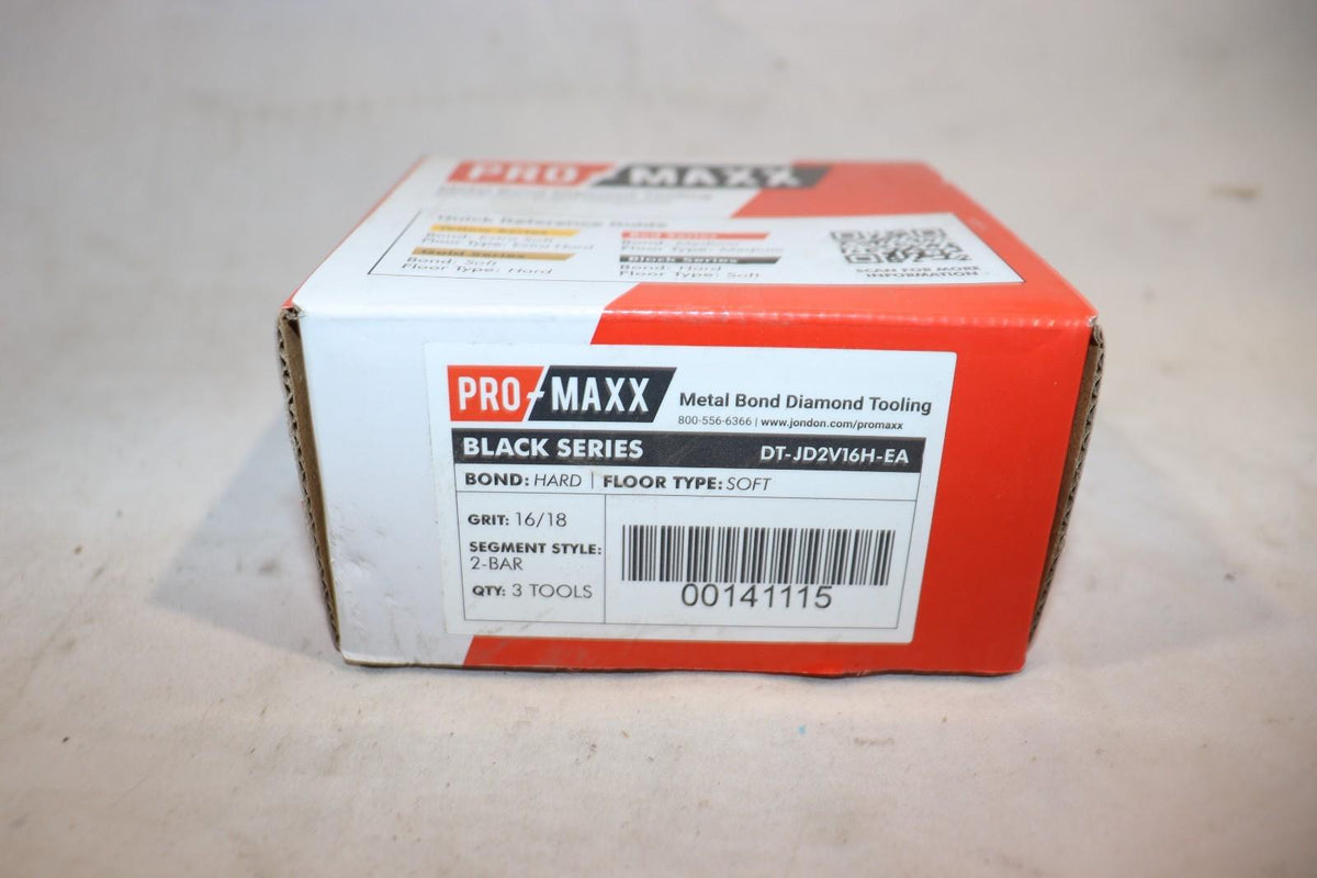 3 Pack Pro Maxx 16/18 Grit Soft Floor Hard Bond 2 Segment, Black Series, DT-JD2V - Northside Material Brokers