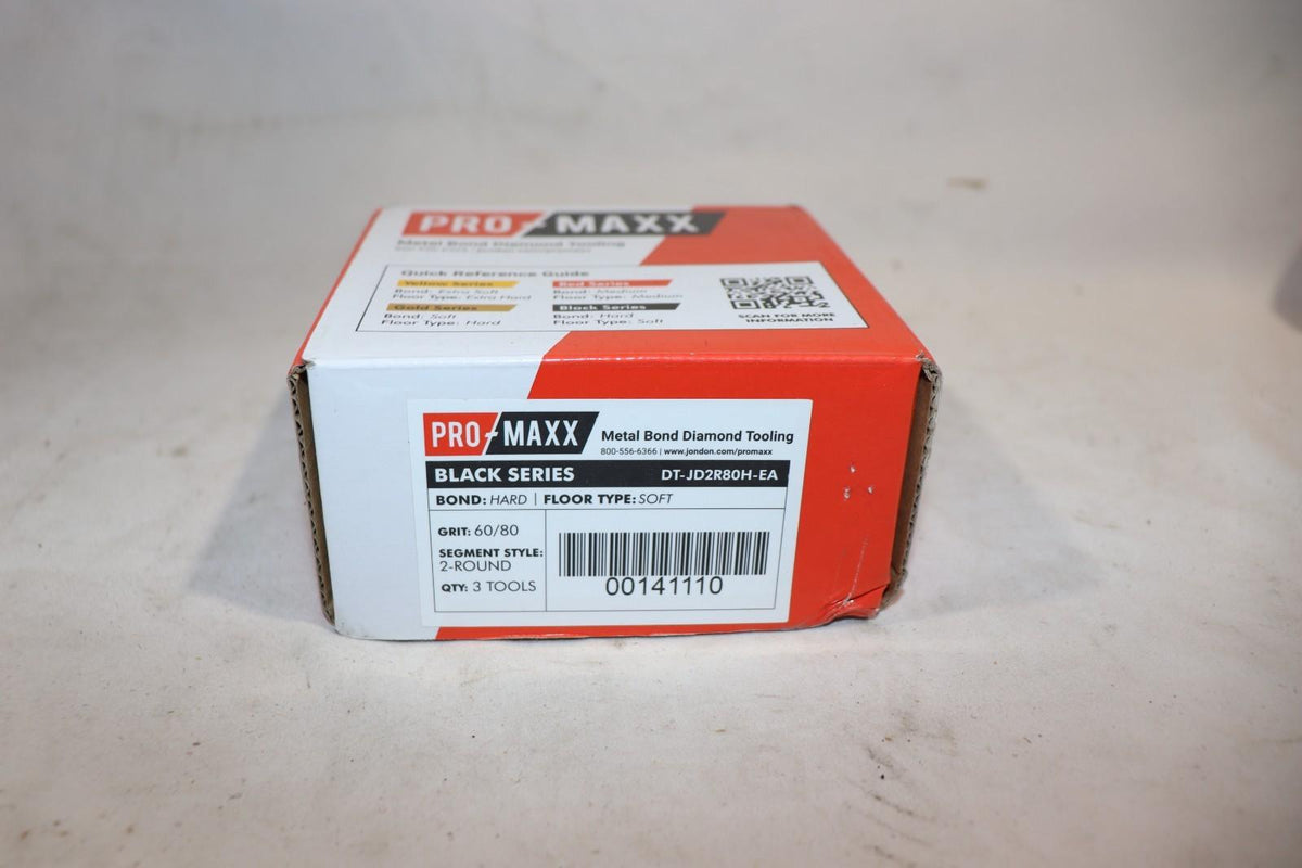 3 Pack Pro Maxx 60/80 Grit 2 Round Segment, Black Series, Soft Floor, DT-JD2R80H - Northside Material Brokers